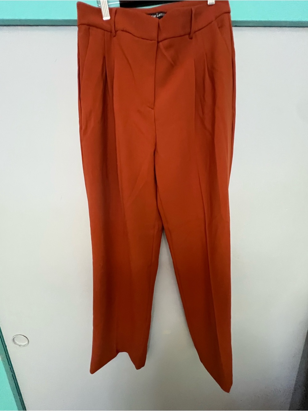 Christian Lacroix Rust Brown High Rise Wide Leg Trouser Pants Size 6